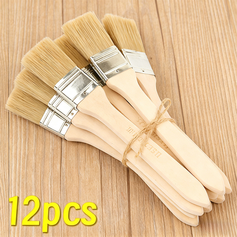 Universal Furniture Hardware - 1–24-teiliges professionelles Pinselset mit Holzgriff für