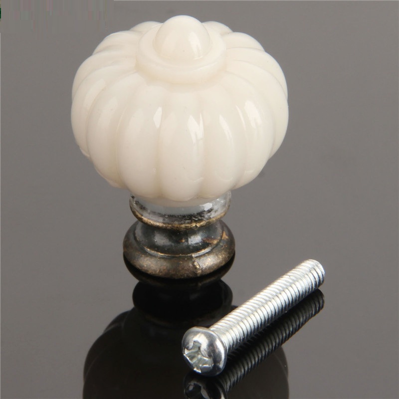Furniture Hardware Knobs - 1Pc Acryl Elfenbein Weiß Kürbis Cabinet
