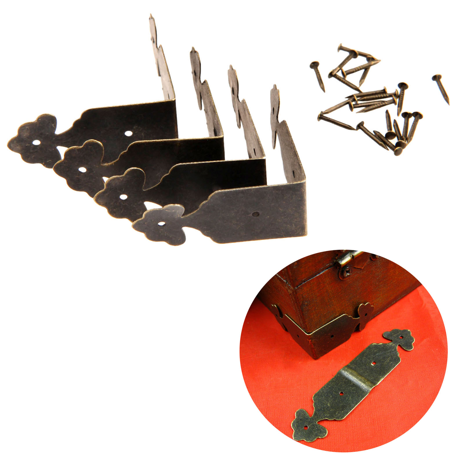 Furniture Hardware Covers - 4 stücke Dekorative Ecke Protektoren Eisen