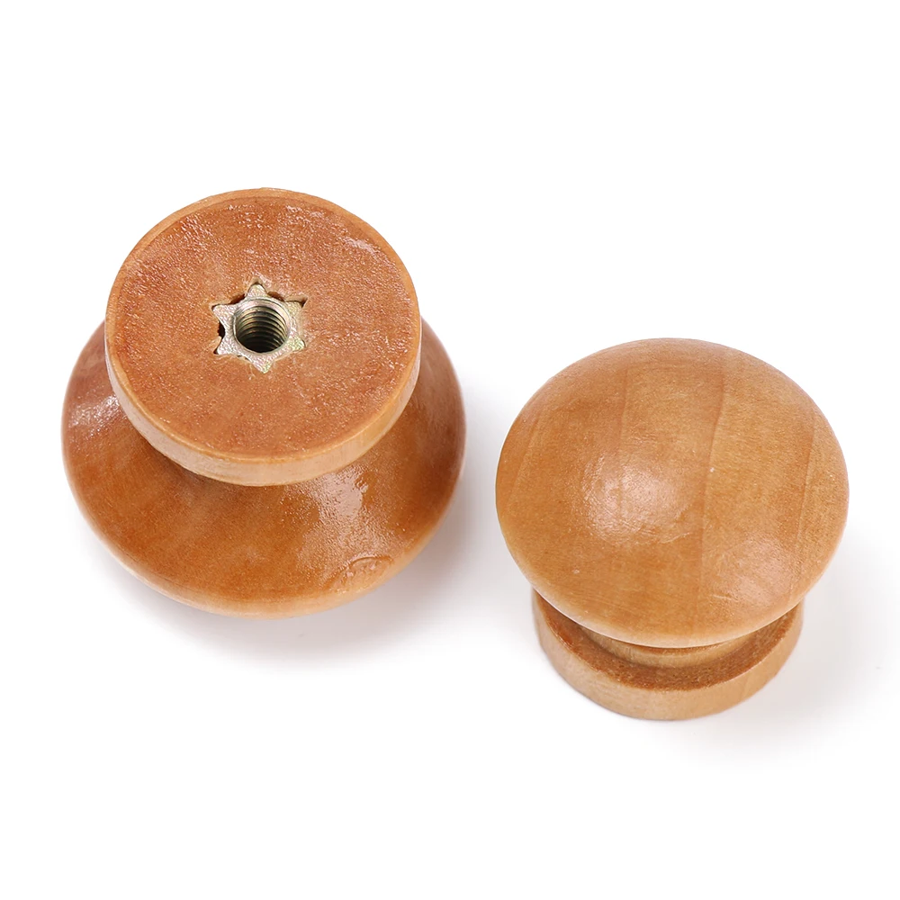 Furniture Hardware Knobs - 10 Stück/Lot runde natürliche Holz-Schubladenknöpfe, Schrankgriffe,