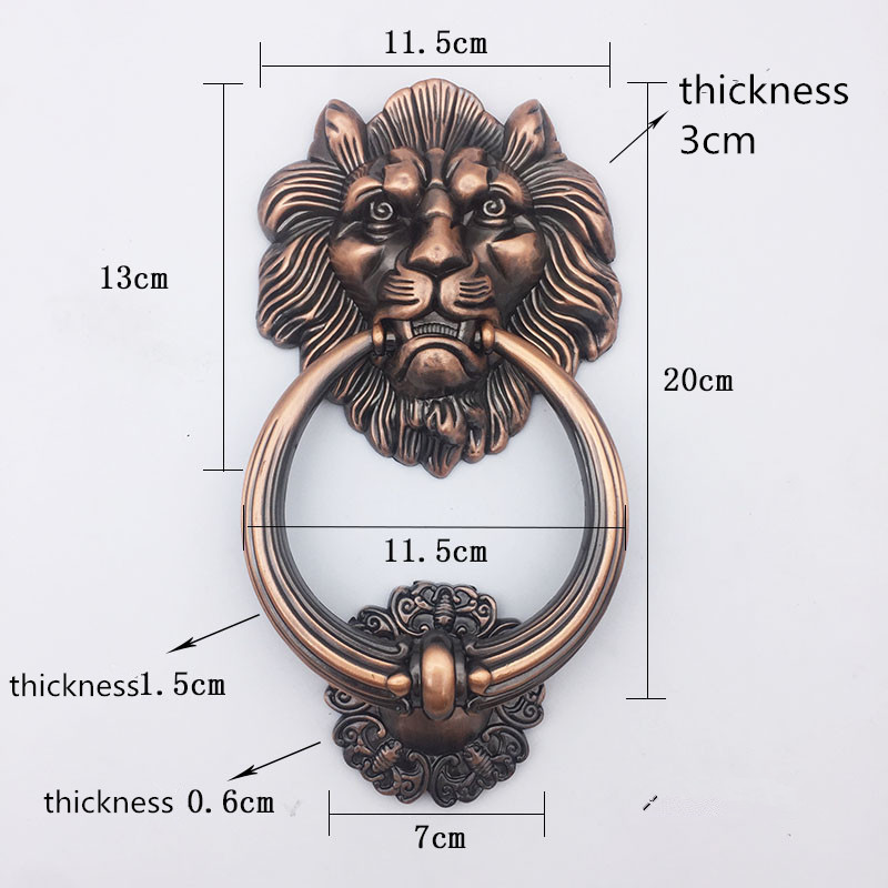 Furniture Hardware Knobs - Antiker Bronze-Löwenkopf-Türklopfer, Holztürgriffe, Rotbronze-Möbel, Heimdekor-Hardware, Türklopfer