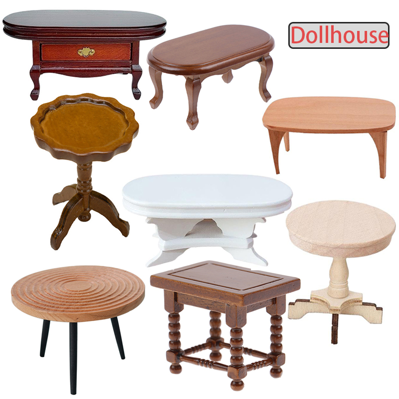 Home Furniture & Hardware Trading - 1:12 Puppenhaus Miniatur runder Tisch Teetisch