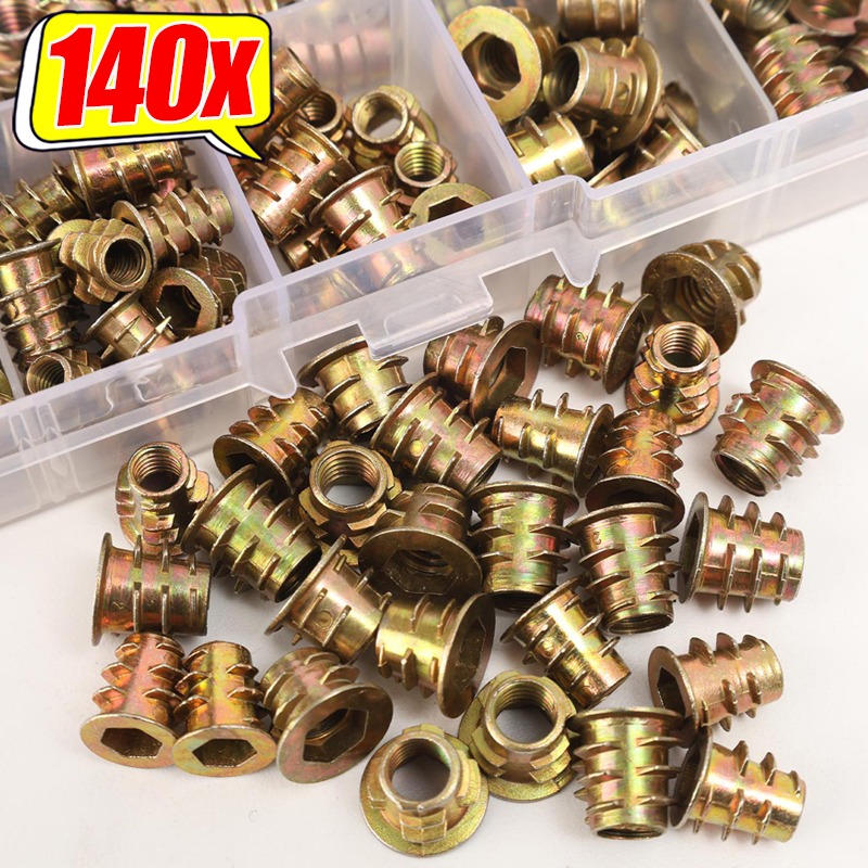 Furniture Hardware Threaded Inserts - Gewindeeinsätze aus Kohlenstoffstahl, Sechskant-Einsatzmuttern, Schrauben, Bolzen,