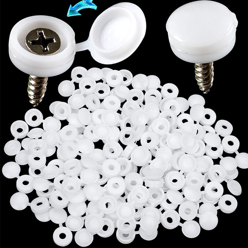 Furniture Hardware Covers - Weiß Klapp Kunststoff Schraube Kappe Abdeckung