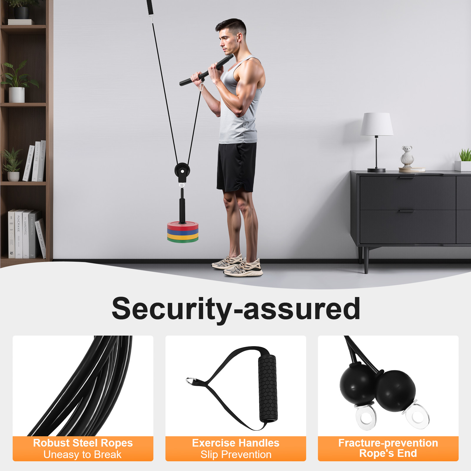Furniture Leg Set - 120kg Kabelzug-Fitnesssystem, Gym Muskeltraining Kabel, Gewichts-Zugsystem