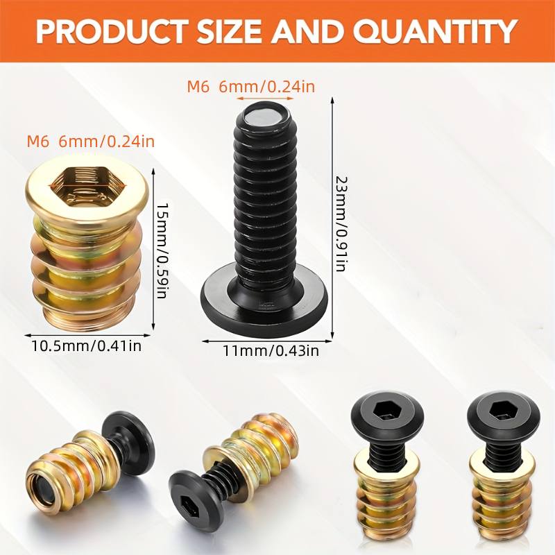 10-teiliges Gewindeeinsatz-Mut – Furniture Hardware Threaded Inserts Bewertung und Preis